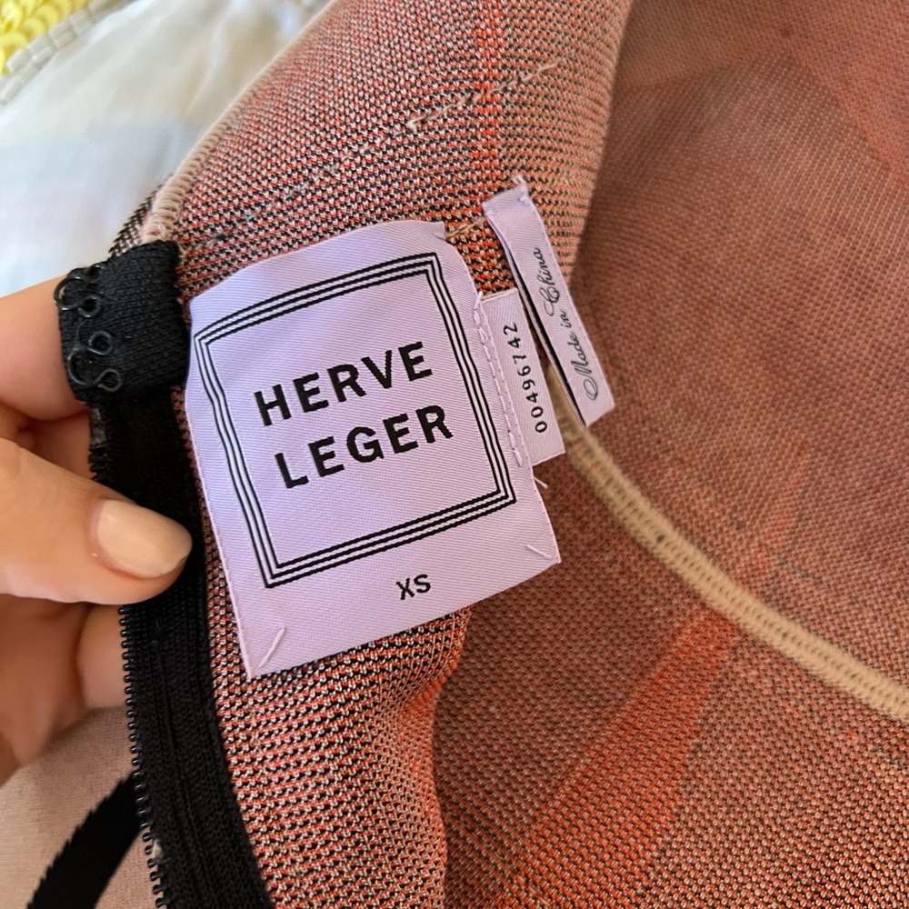 Herve leger abstract print dress